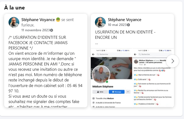 Stéphane voyance lutte contre l'usurpation de son identité